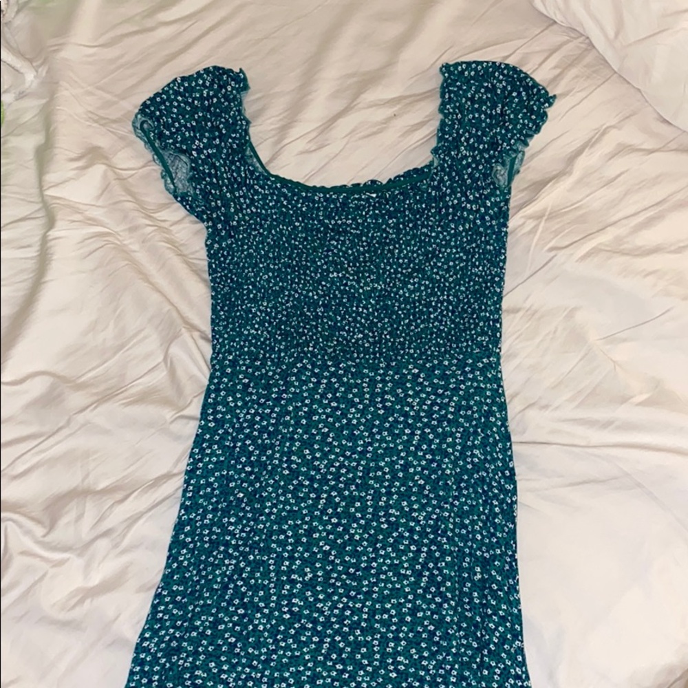 floral green dress